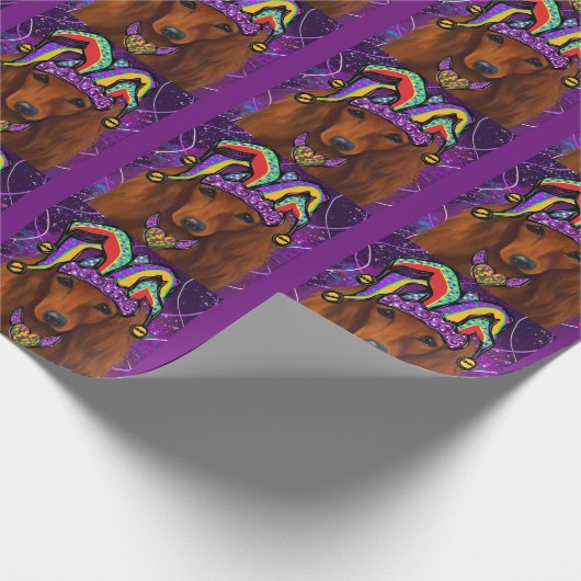 ROTE DACKEL GESCHENKPAPIER (Ecke)