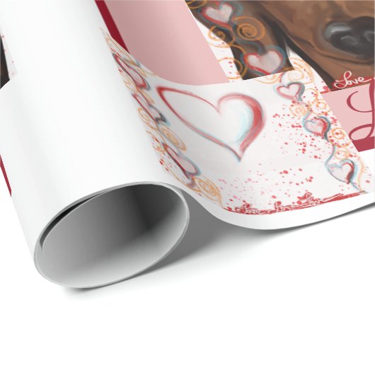 Rote Dackel Geschenkpapier (Rolleneckpunkt)