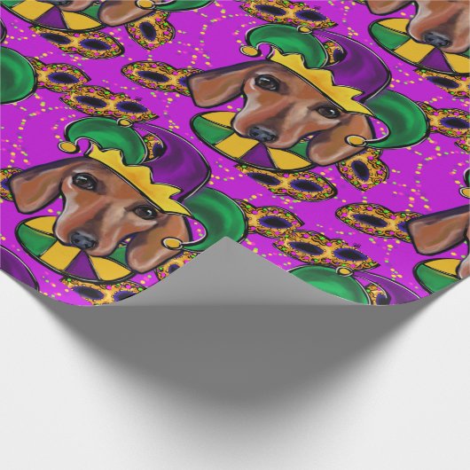 ROTE DACKEL GESCHENKPAPIER (Ecke)