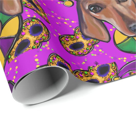 ROTE DACKEL GESCHENKPAPIER (Rolleneckpunkt)