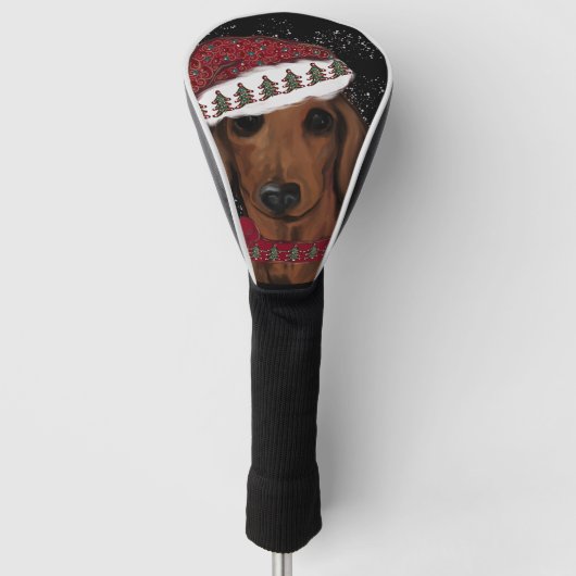 Rote Dackel Golf Headcover (Vorderseite)