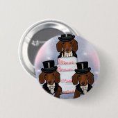 Rote Dackel Grooms Button (Vorne & Hinten)