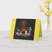 Rote Dackel Karte (Gelbe Blume)