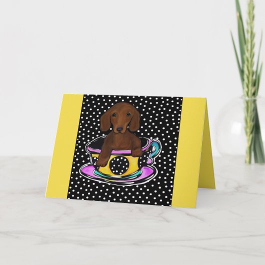 Rote Dackel Karte (Vorderseite)