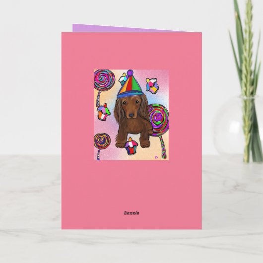 Rote Dackel Karte (Rückseite)