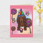 Rote Dackel Karte (Gelbe Blume)