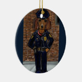 Rote Dackel Keramik Ornament (Rechts)