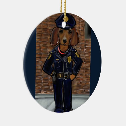 Rote Dackel Keramik Ornament (Rechts)