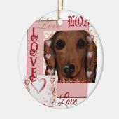 Rote Dackel Keramik Ornament (Links)