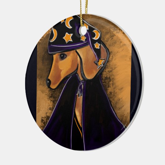 Rote Dackel Keramik Ornament (Links)