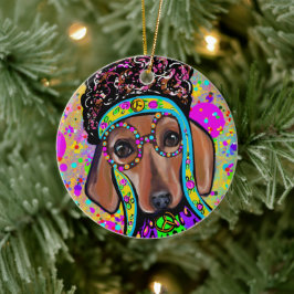 ROTE DACKEL KERAMIK ORNAMENT