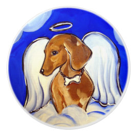 Rote Dackel Keramikknauf