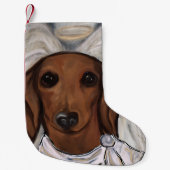 Rote Dackel Kleiner Weihnachtsstrumpf (Vorderseite)
