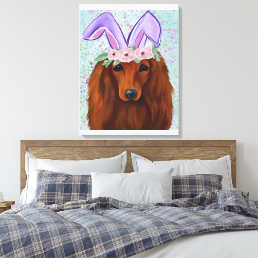 ROTE DACKEL LEINWANDDRUCK (Insitu (Schlafzimmer))