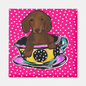 Rote Dackel Magnet (Vorne)