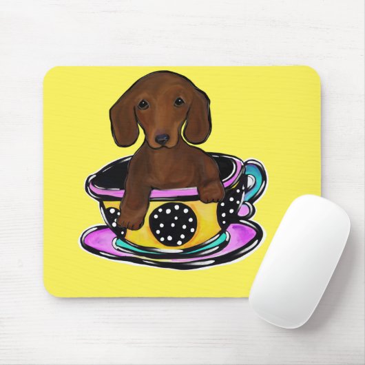 Rote Dackel Mousepad (Mit Mouse)