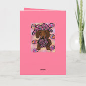 Rote Dackel Ostern Karte (Rückseite)