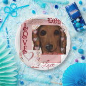 Rote Dackel Pappteller (Party)