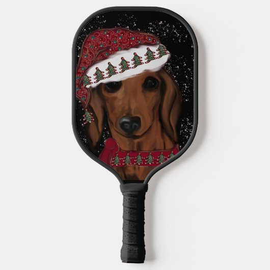 Rote Dackel Pickleball Schläger (Rückseite)