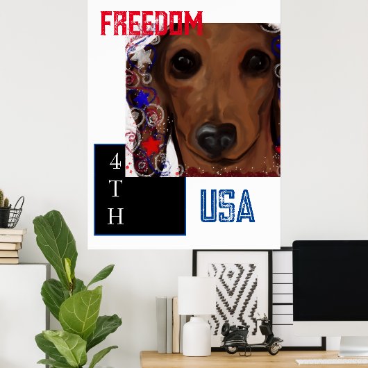 Rote Dackel Poster (Heimbüro)