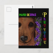 Rote Dackel Postkarte (Vorne/Hinten)