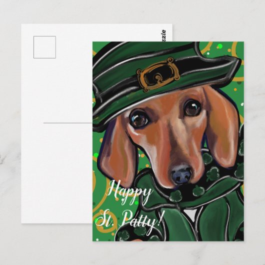 ROTE DACKEL POSTKARTE (Vorne/Hinten)