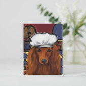 ROTE DACKEL POSTKARTE (Stehend Vorderseite)