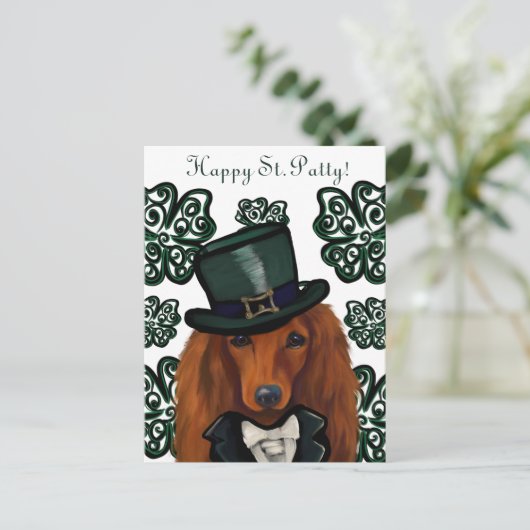 ROTE DACKEL POSTKARTE (Stehend Vorderseite)