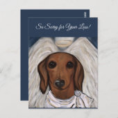 Rote Dackel Postkarte (Vorne/Hinten)