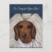 Rote Dackel Postkarte (Vorderseite)