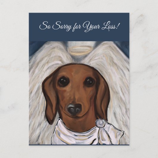 Rote Dackel Postkarte (Vorderseite)