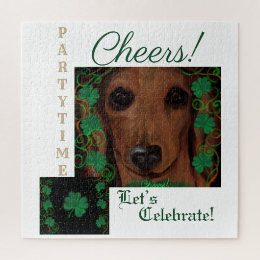 Rote Dackel Puzzle (Vertikal)