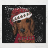 Rote Dackel Schaumweinetikett (Einzelnes Label)