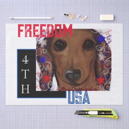 Rote Dackel Seidenpapier (Handwerk)