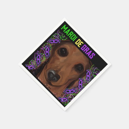 Rote Dackel Serviette (Ecke)