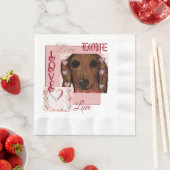 Rote Dackel Serviette (Beispiel)