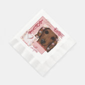 Rote Dackel Serviette (Ecke)