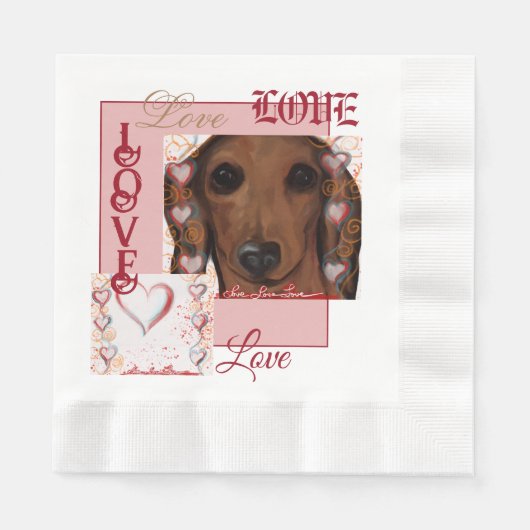 Rote Dackel Serviette (Vorderseite)