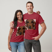 Rote Dackel T-Shirt (Unisex)