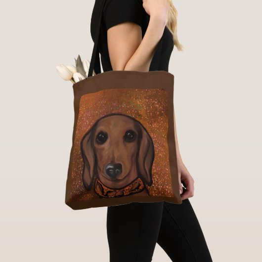Rote Dackel Tasche (Von Nahem)