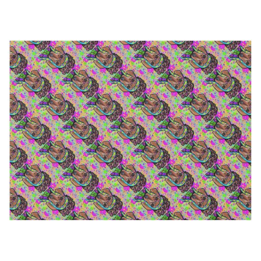 ROTE DACKEL TISCHDECKE (Vorderseite (Horizontal))