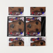 Rote Dackel Wandteppich (Vorderseite (Horizontal))