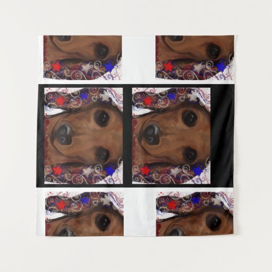 Rote Dackel Wandteppich (Vorderseite (Horizontal))