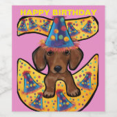 ROTE DACKEL WEINETIKETT (Einzelnes Label)