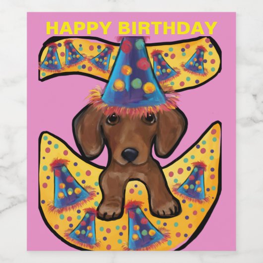 ROTE DACKEL WEINETIKETT (Einzelnes Label)