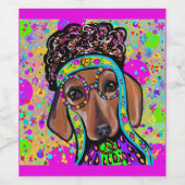 ROTE DACKEL WEINETIKETT (Einzelnes Label)