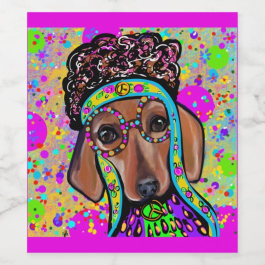 ROTE DACKEL WEINETIKETT (Einzelnes Label)