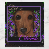 Rote Dackel Weinetikett (Einzelnes Label)