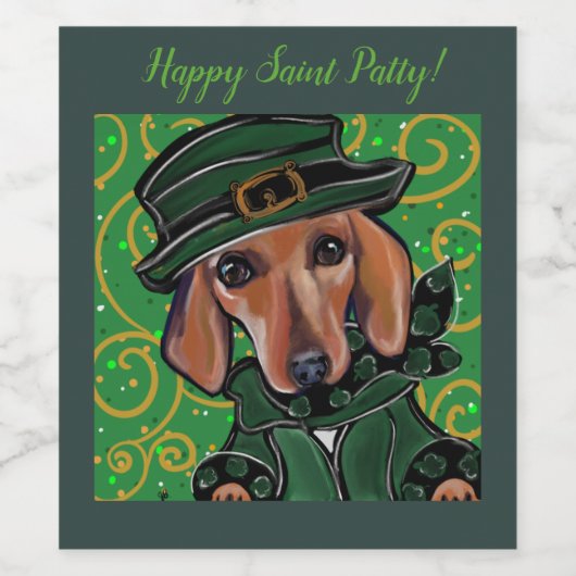 ROTE DACKEL WEINETIKETT (Einzelnes Label)