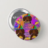 Rote Dackeln Button (Vorne & Hinten)
